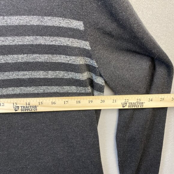 Smartwool Crew Neck Sweater Mens L Merino Wool Blend SW016437 Black Gray Striped - Picture 5 of 10